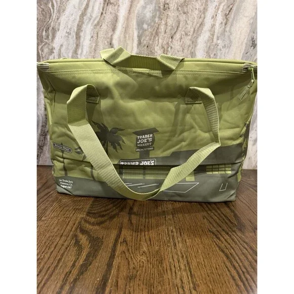 Trader Joe's Insulated Bag Olive Green Large Reusable Tote NEW 8 gal Ships Quick - Picture 9 of 9